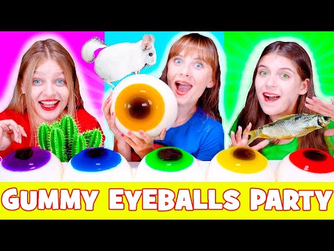 ASMR Most Popular Food Challenge With Gummy Eyeballs Mukbang
