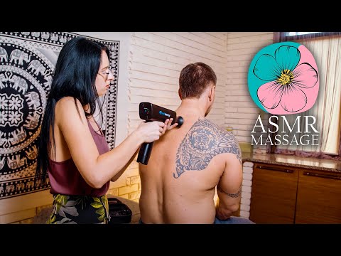 ASMR Intensive Back and Neck Massage by Anna (gun therapy)