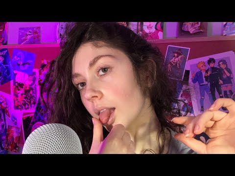asmr. Finger Licking English ➡️ Spanish Trigger Words ( mouth sounds, spit painting-ish + )