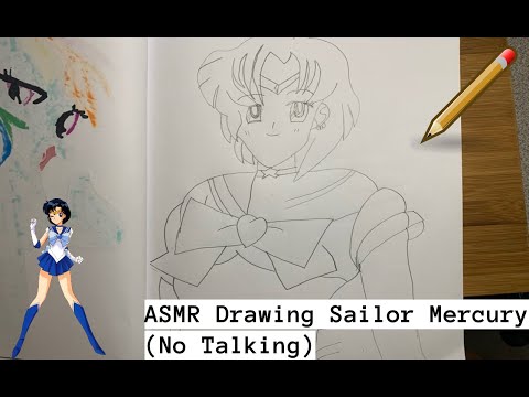 ASMR Drawing Sailor Mercury (No Talking)