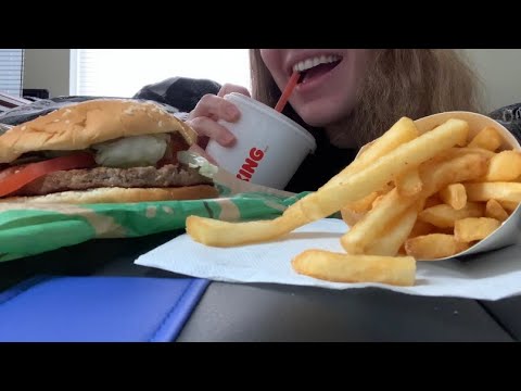 ASMR Burger King Mukbang | Eating Sounds (Vegan Impossible Whopper, Fries, & Coke)