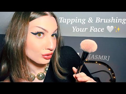 ASMR | Brushing Your Face & Mic (Tapping Random Objects, Mouth Sounds & Whispered Soft Words)