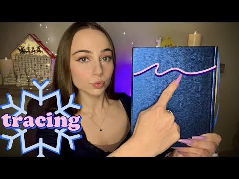ASMR Tracing ❄️✎ Winter Words ✎❄️ slow + relaxing, close up whispering, comforting🤍