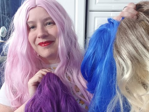#ASMR Wig Collection Relaxing Show & Tell & Try On! #wigs #hair #hairbrushing #asmrtingles