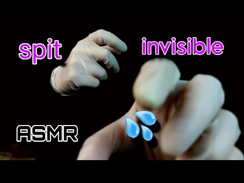 | ASMR | spit painting | invisible girl  paint your face with spit  ،mouth sounds ,latex gloves