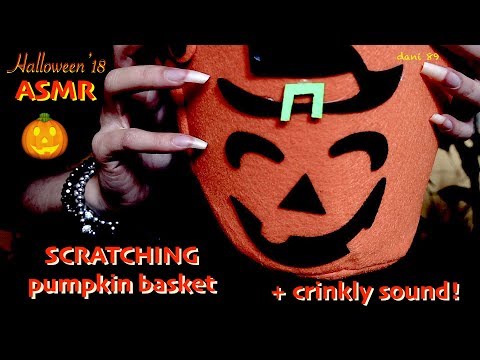 👻 HALLOWEEN'18🕷new ASMR🕸Scratching PUMPKIN basket 🎃 & crinkly sound + Reverse version at the end 🦇