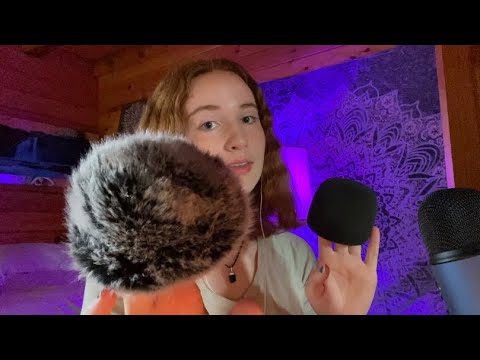 ASMR mic brushing ~ with and without covers