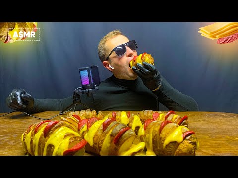 CRISPY BAKED POTATOES WITH CHEESE AND SAUSAGE  | Andrew ASMR