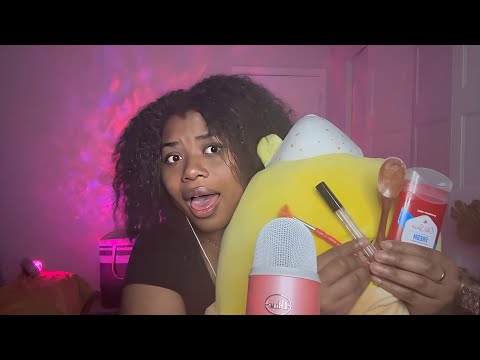 ASMR spit painting you w/ objects but each object gets more random!?