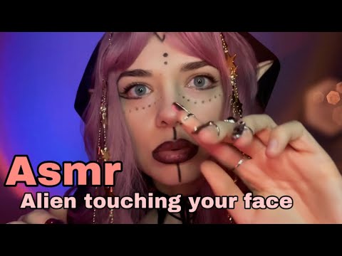 ASMR - Alien obsessively exploring your face |and| cleaning your bad energy