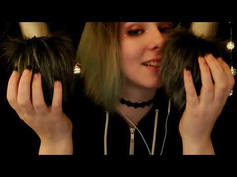 ASMR | breathy close up ear to ear whispers for sleep and tingles w/ fluffy mic sounds