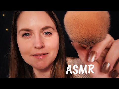 ASMR Face Touching and Face Brushing (Soft Spoken) (Close Up Personal Attention)