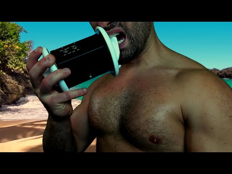 ASMR Intense Ear Eating & Soft Male Whispers (On The Beach)