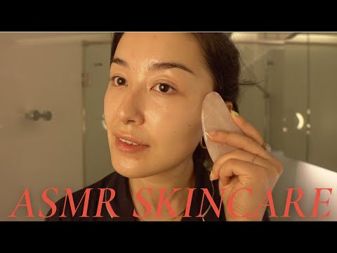 ASMR Skincare Routine & Face Gua Sha (softspoken)