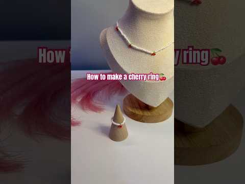 How to make a cherry ring🍒 #howto #tutorial #beadedrings #handmade