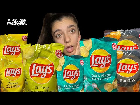 ASMR | 4 Flavors LAYS Potato Chips (No Talking) EXTREME CRUNCHY Eating Sounds (burping, chewing)