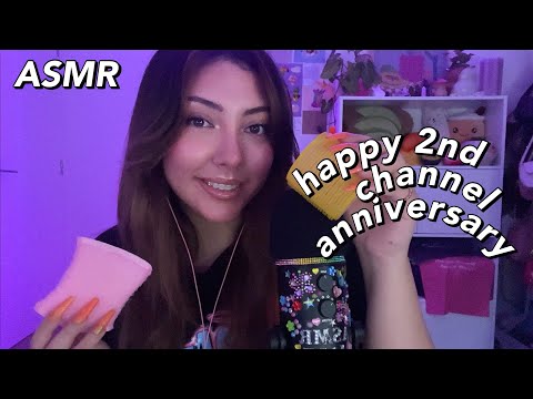 ASMR triggers on the mic! 💞 ~HUGE sound assortment for our 2nd channel anniversary~ | Whispered