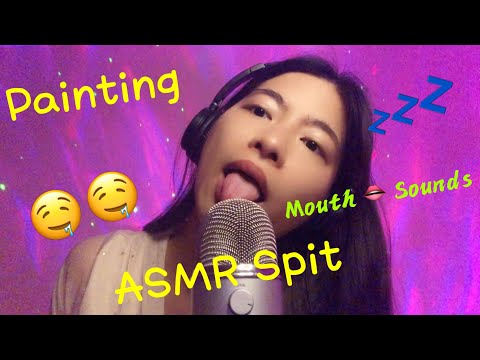 ASMR Wet Mouth 👄 & Spit Painting Tapping Sounds (fast & aggressive) #mouth #spitpainting #asmr