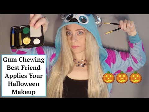 ASMR Gum Chewing Best Friend Applies Your Halloween Makeup