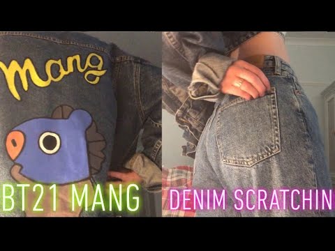 ASMR Aggressive Jean and Denim Jacket Scratching | CUSTOM BTS MANG JACKET