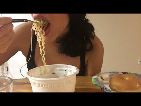 Asmr | Eating Noodles & Donut | No Talking