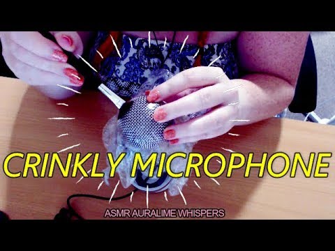 ASMR | CRINKLY MICROPHONE SOUNDS / WHISPERING & BRUSHING