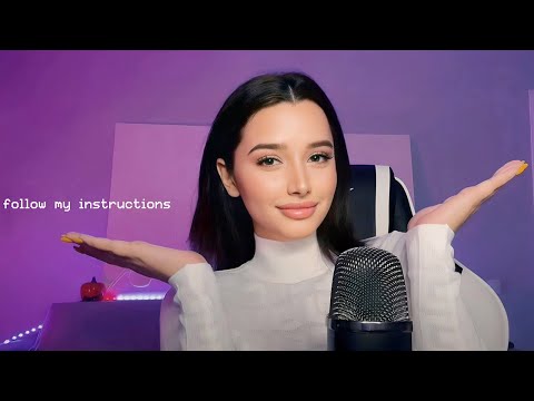 ASMR follow my instructions for sleep and relaxation (Whispering, Tapping, Mouth Sounds) 😴