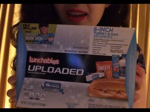 ASMR Eating Lunchables hot dogs and Sandwhich with Smores Part 3!