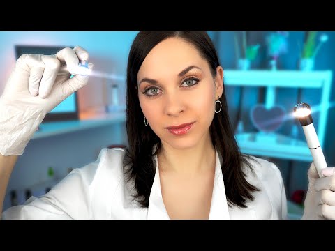 ASMR SLOW Cranial Nerve Exam Roleplay Face touching Light triggers Ear Cleaning Personal Attention