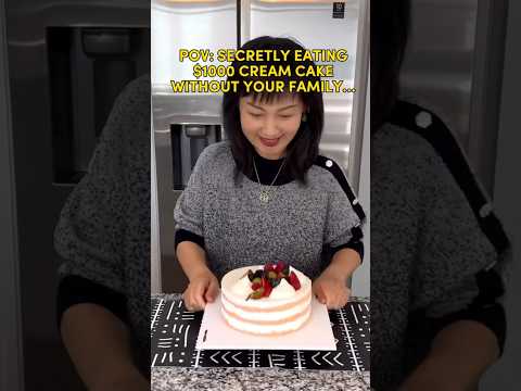 SECRETLY EATING $1000 CAKE WITHOUT YOUR FAMILY KNOWING #shorts #viral #mukbang