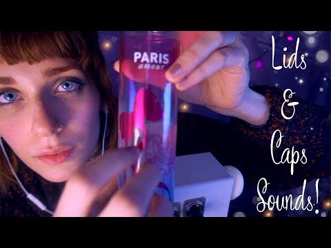 Sleep Time! 🌙 ASMR 🎧 Ear to Ear LIDS & CAPS Sounds + SOFT Tapping