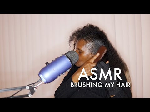 BRUSHING MY NATURAL HAIR SOUNDS ASMR CHEWING GUM
