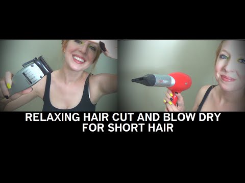 ASMR relaxing haircut and blow dry for short hair *3D sounds*