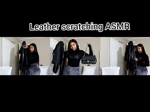 [ASMR] Scratching, Brushing & Rubbing  Leather Jacket & Purse [No Talking]