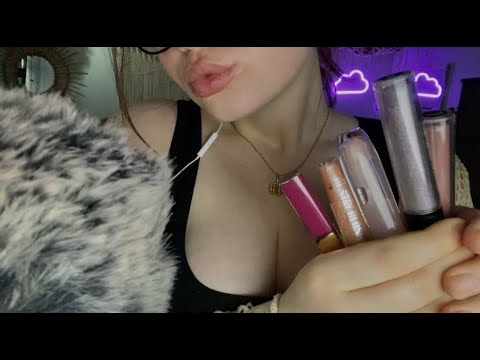 ASMR Lipgloss Kisses (personal attention, close up)