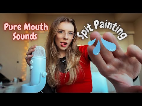 ASMR | FAST AND AGGRESSIVE SPIT PAINTING, MOUTH SOUNDS, AND HAND MOVEMENTS