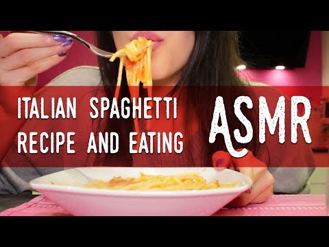 ASMR eng -  🍝 Easy Italian Spaghetti with Tomatoes 🍝 (RECIPE + EATING SOUNDS)