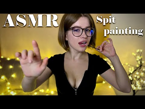 ASMR spit painting you until you fall asleep 💦😴 Echo mouth sounds, spoolie nibbling, chewing, kisses