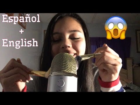 ASMR | Microphone Brushing + Counting | Spanish and English