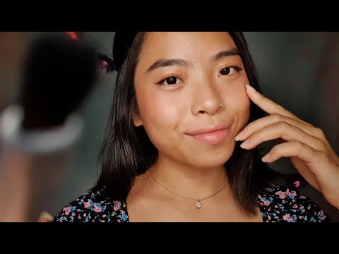 ASMR Tingly Face Touching & Tracing with Calm Whispers ✧