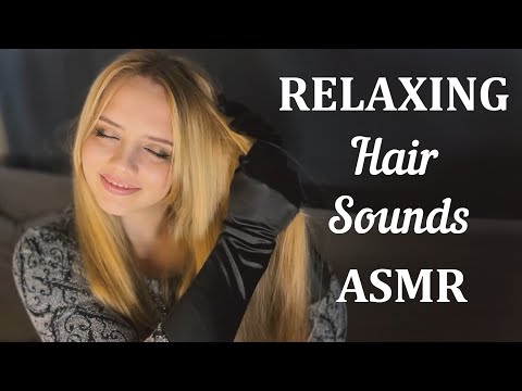 ASMR Relaxing Soothing Hair Sounds. Hair Play In Silk Gloves. Hair Brushing. Playing With Ponytail