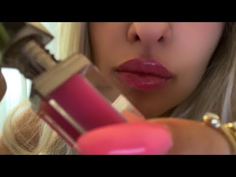 ASMR Kisses, Lip Gloss, Tongue Clicking, Face / Camera Brushing (No Talking)