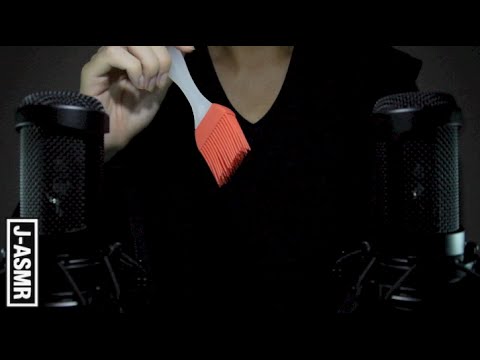 [音フェチ]シリコンブラシでマイクを触る/Touching mics with Silicon brush[ASMR]