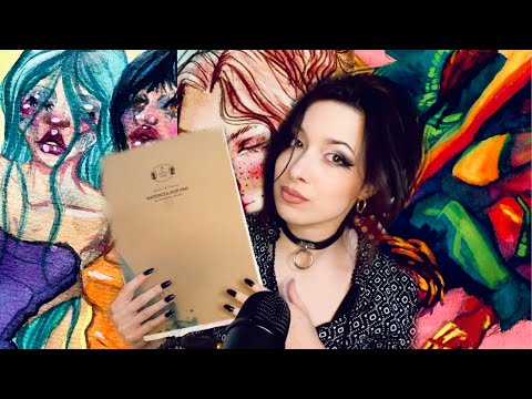 ASMR Watercolor Sketchbook Tour! 🎨 whispering, tapping, page turning