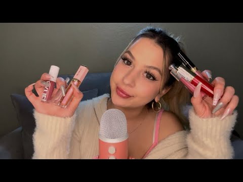 ASMR | Lipgloss application on YOU and me 👄 lipgloss plumping + mouth sounds 🍒