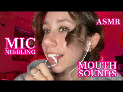 ASMR | apple mic nibbling, mouth sounds, hand movements
