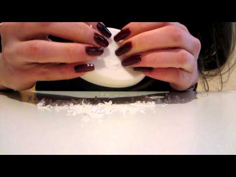 Scraping a bar of soap with my Natural nails - dani 89 (video 28)