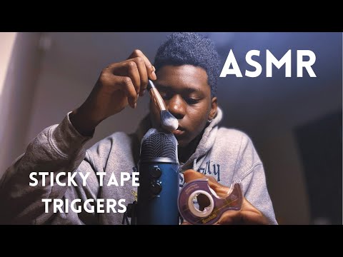 ASMR Sticky Tape Sounds On Mic Crinkly￼, ￼Crunchy Triggers  #asmr