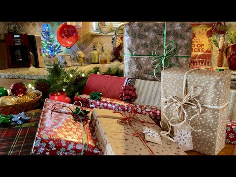 Gift Wrapping Christmas presents! (Soft Spoken Version) Taping, cutting & paper crinkles ASMR