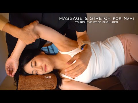 ASMR stiff shoulders massage & stretch for postpartum mom【PART】産後ママへの肩こり解消マッサージ＆ストレッチ｜#NamiMassage